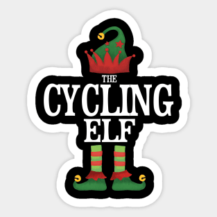 Cycling Elf Matching Family Group Christmas Party Pajamas Sticker